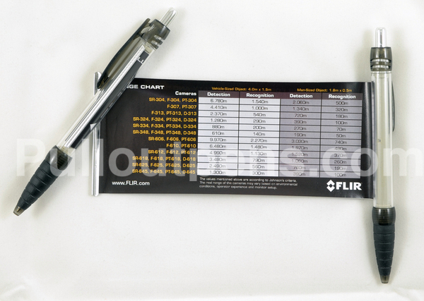 Flir Exhibition Gifts Pens with products specification on back side pull out banner
